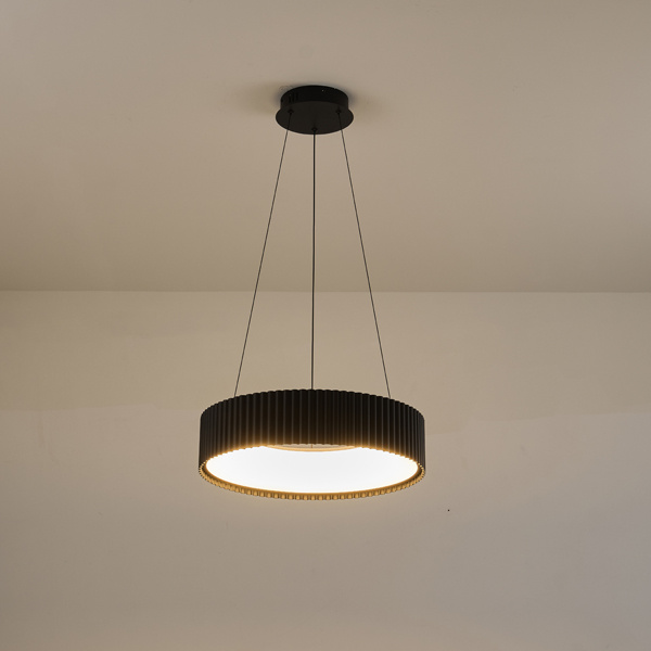 ΦΩΤΙΣΤΙΚΟ ΚΡΕΜΑΣΤΟ ΜΕΤΑΛΛΟ LED 30W 2262Lm 3000K Φ470mm ΜΑΥΡΟ ARTE ILLUMINA HALLO - Image 3