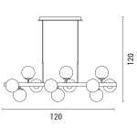 ΦΩΤΙΣΤΙΚΟ ΚΡΕΜΑΣΤΟ 12ΦΩΤΟ 12XE27 MAX 10W Φ1200X310X1200mm ΜΑΥΡΟ ΜΑΤ-SMOKE ΓΥΑΛΙ ARTE ILLUMINA PUFF - Image 3