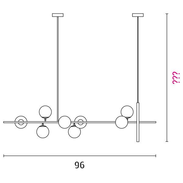 ΦΩΤΙΣΤΙΚΟ ΚΡΕΜΑΣΤΟ 8XG9W 1000X250 ΧΡΥΣΟ ARTE ILLUMINA - Image 3