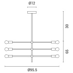 ΦΩΤΙΣΤΙΚΟ ΚΡΕΜΑΣΤΟ 6XΕ27 100X65 ΛΕΥΚΟ ARTE ILLUMINA - Image 3
