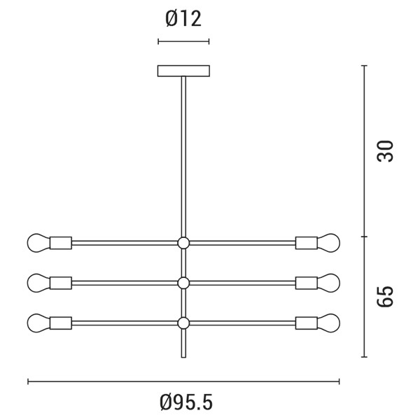 ΦΩΤΙΣΤΙΚΟ ΚΡΕΜΑΣΤΟ 6XΕ27 100X65 ΛΕΥΚΟ ARTE ILLUMINA - Image 3