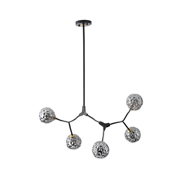 ΦΩΤΙΣΤΙΚΟ ΚΡΕΜΑΣΤΟ 5ΦΩΤΟ 5ΧG9 Max15w 800Χ900mm ΜΑΥΡΟ-ΓΚΡΙ ARTE ILLUMINA ATOM - Image 2