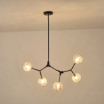 ΦΩΤΙΣΤΙΚΟ ΚΡΕΜΑΣΤΟ 5ΦΩΤΟ 5ΧG9 Max15w 800Χ900mm ΜΑΥΡΟ-ΓΚΡΙ ARTE ILLUMINA ATOM - Image 3