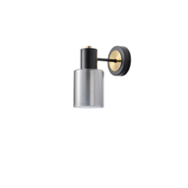 ΑΠΛΙΚΑ ΤΟΙΧΟΥ ΜΕΤΑΛΛΟ-ΓΥΑΛΙ 1XE14 MAX 8W 180Χ100Χ210mm ΜΑΥΡΟ ΧΑΛΚΙΝΟ ARTE ILLUMINA SILENCE - Image 2