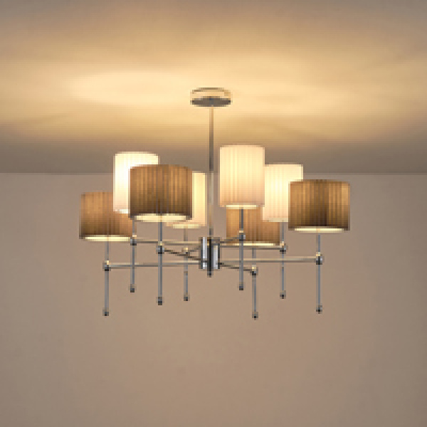 ΦΩΤΙΣΤΙΚΟ ΚΡΕΜΑΣΤΟ ΥΦΑΣΜΑ 8ΦΩΤΟ 8XE14 Max 8W Φ840mm ΛΕΥΚΟ-ΜΑΥΡΟ ARTE ILLUMINA VELI - Image 3