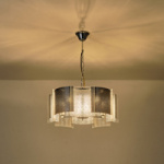 ΦΩΤΙΣΤΙΚΟ ΚΡΕΜΑΣΤΟ ΜΕΤΑΛΛΟ-ΓΥΑΛΙ 5ΦΩΤΟ 5XE14 ΜΑΧ  15w Φ450mm ΑΣΗΜΙ ARTE ILLUMINA FOLIA - Image 3