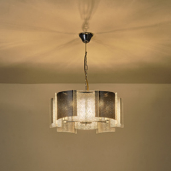 ΦΩΤΙΣΤΙΚΟ ΚΡΕΜΑΣΤΟ ΜΕΤΑΛΛΟ-ΓΥΑΛΙ 5ΦΩΤΟ 5XE14 ΜΑΧ  15w Φ450mm ΑΣΗΜΙ ARTE ILLUMINA FOLIA - Image 3