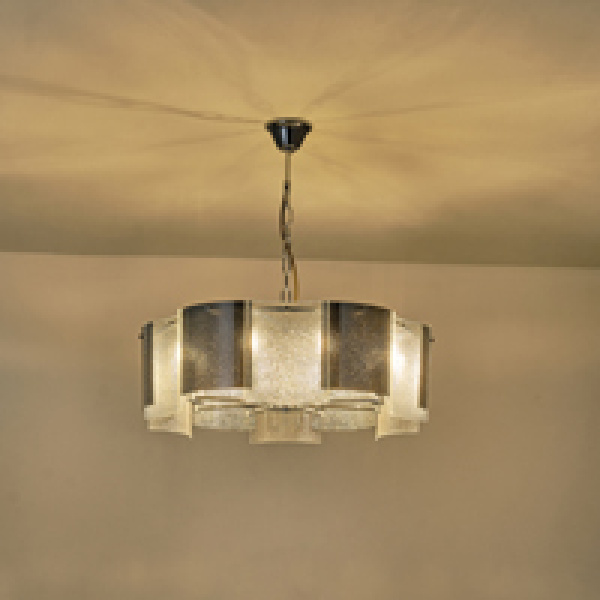 ΦΩΤΙΣΤΙΚΟ ΚΡΕΜΑΣΤΟ ΜΕΤΑΛΛΟ-ΓΥΑΛΙ 8ΦΩΤΟ 8XE14 Max 8W Φ650mm ΑΣΗΜΙ ARTE ILLUMINA FOLIA - Image 3