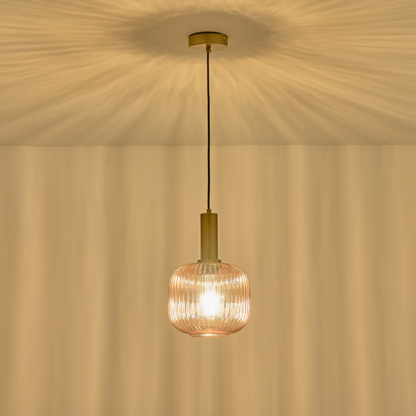 ΦΩΤΙΣΤΙΚΟ ΚΡΕΜΑΣΤΟ ΑΝΑΓΛΥΦΟ ΓΥΑΛΙ 1XΕ27 Max15w 200X180X1200mm ΜΕΛΙ ARTE ILLUMINA TOPAZ - Image 3