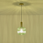 ΦΩΤΙΣΤΙΚΟ ΚΡΕΜΑΣΤΟ ΑΝΑΓΛΥΦΟ ΓΥΑΛΙ 1XΕ27 Max15w 200X180X1200mm ΠΡΑΣΙΝΟ ARTE ILLUMINA TOPAZ - Image 3