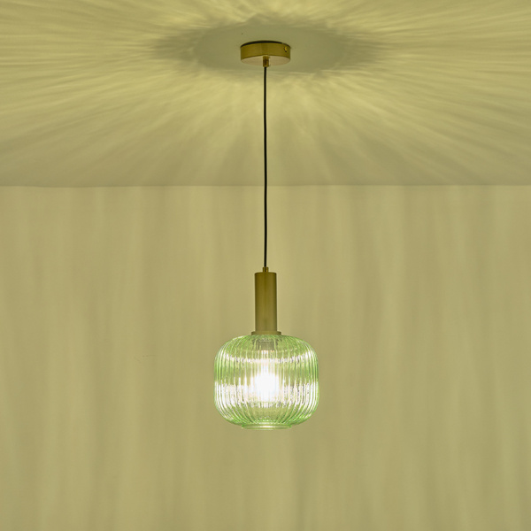 ΦΩΤΙΣΤΙΚΟ ΚΡΕΜΑΣΤΟ ΑΝΑΓΛΥΦΟ ΓΥΑΛΙ 1XΕ27 Max15w 200X180X1200mm ΠΡΑΣΙΝΟ ARTE ILLUMINA TOPAZ - Image 3