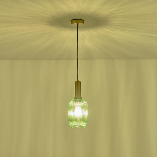 ΦΩΤΙΣΤΙΚΟ ΚΡΕΜΑΣΤΟ ΑΝΑΓΛΥΦΟ ΓΥΑΛΙ 1XΕ27 Max15w 130X200X1200mm ΠΡΑΣΙΝΟ ARTE ILLUMINA TOPAZ - Image 3