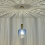 ΦΩΤΙΣΤΙΚΟ ΚΡΕΜΑΣΤΟ ΑΝΑΓΛΥΦΟ ΓΥΑΛΙ 1XΕ27Max15w 200X210mmX160cm ΜΠΛΕ ARTE ILLUMINA TOPAZ - Image 3