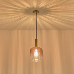 ΦΩΤΙΣΤΙΚΟ ΚΡΕΜΑΣΤΟ ΑΝΑΓΛΥΦΟ ΓΥΑΛΙ 1XΕ27Max15w 200X210mmX160cm ΜΕΛΙ ARTE ILLUMINA TOPAZ - Image 3