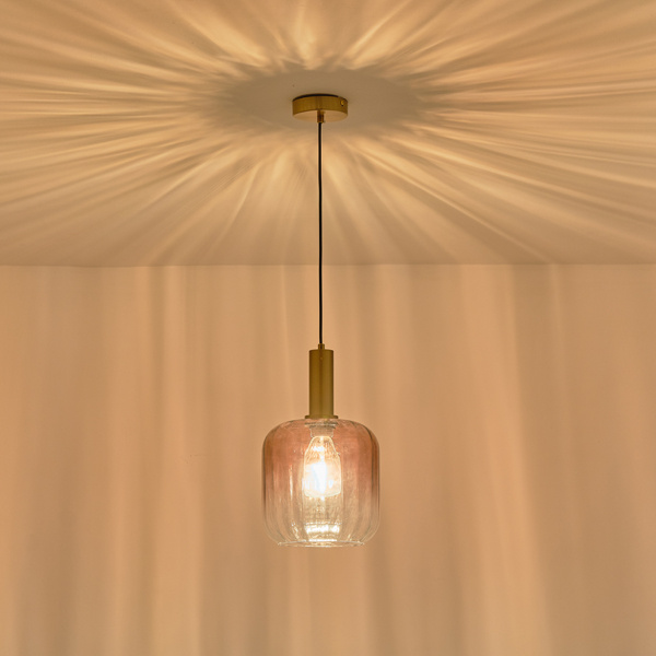 ΦΩΤΙΣΤΙΚΟ ΚΡΕΜΑΣΤΟ ΑΝΑΓΛΥΦΟ ΓΥΑΛΙ 1XΕ27Max15w 200X210mmX160cm ΜΕΛΙ ARTE ILLUMINA TOPAZ - Image 3