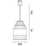 ΦΩΤΙΣΤΙΚΟ ΚΡΕΜΑΣΤΟ ΜΟΝΟΦΩΤΟ Ε27 Φ400X400 ΞΥΛΙΝΟ ARTE ILLUMINA - Image 3
