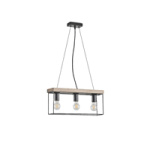 ΦΩΤΙΣΤΙΚΟ ΚΡΕΜΑΣΤΟ ΞΥΛO-ΜΕΤΑΛΛO 3ΦΩΤΟ 3XΕ27 Max15w 480x125x1230mm ΜΑΥΡΟ-ΚΑΦΕ ARTE ILLUMINA MULTIPLA - Image 2
