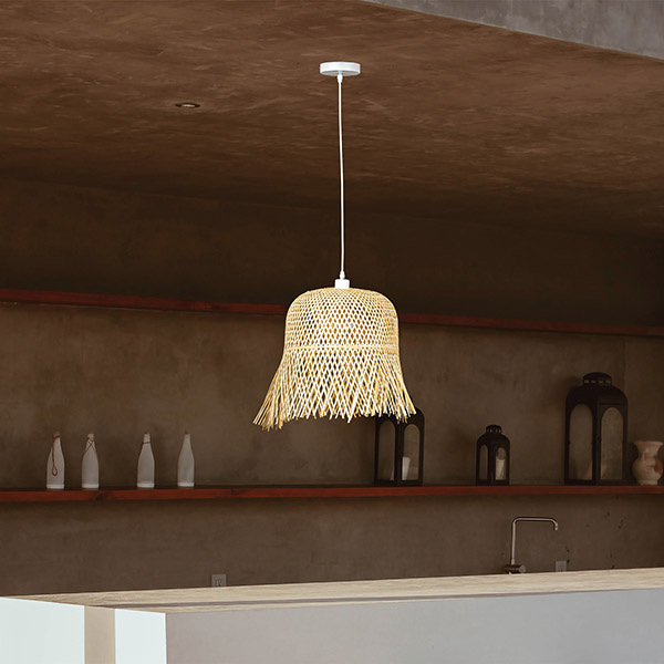 ΦΩΤΙΣΤΙΚΟ ΚΡΕΜΑΣΤΟ ΜΟΝΟΦΩΤΟ Ε27 MAX 60W D400XH430 BAMBOO ARTE ILLUMINA CROSSLINE - Image 2