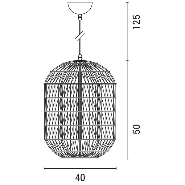 ΦΩΤΙΣΤΙΚΟ ΚΡΕΜΑΣΤΟ ΜΟΝΟΦΩΤΟ Ε27 MAX40W Φ40X49cm ΣΧΟΙΝΙ ΛΕΥΚΟ ARTE ILLUMINA VENTO - Image 3