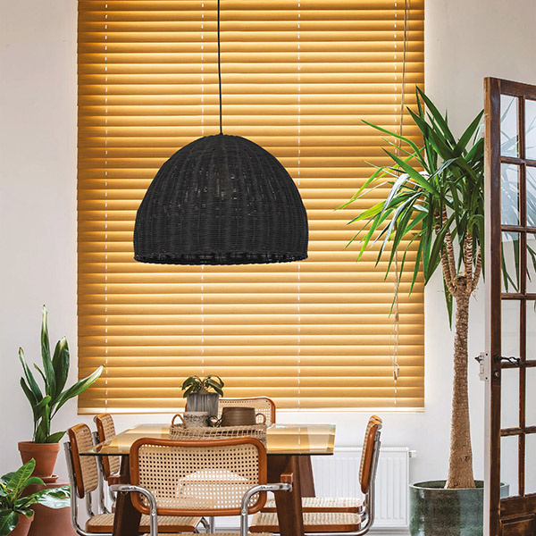 ΦΩΤΙΣΤΙΚΟ ΚΡΕΜΑΣΤΟ ΜΟΝΟΦΩΤΟ Ε27 MAX 60W D500X350 RATTAN ΜΑΥΡΟ ARTE ILLUMINA KAI - Image 2