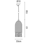 ΦΩΤΙΣΤΙΚΟ ΚΡΕΜΑΣΤΟ ΜΟΝΟΦΩΤΟ Ε27 MAX 60W Ø33x210mm RATTAN  ΛΕΥΚΟ ARTE ILLUMINA KAI - Image 3