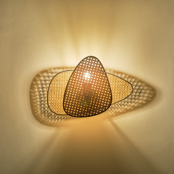 ΑΠΛΙΚΑ ΤΟΙΧΟΥ ΡΑΤΤΑΝ 1XE27 Max15w 430Χ300mm ΚΑΦΕ-ΜΑΥΡΟ ARTE ILLUMINA KAI - Image 3