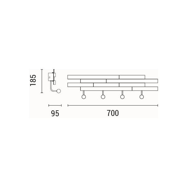 ΦΩΤΙΣΤΙΚΟ ΕΠΙΤΟΙΧΙΟ LED 10W 700Lm 3000K 700X185X95mm ΞΥΛΟ-ΜΕΤΑΛΛΟ ARTE ILLUMINA WAL - Image 3