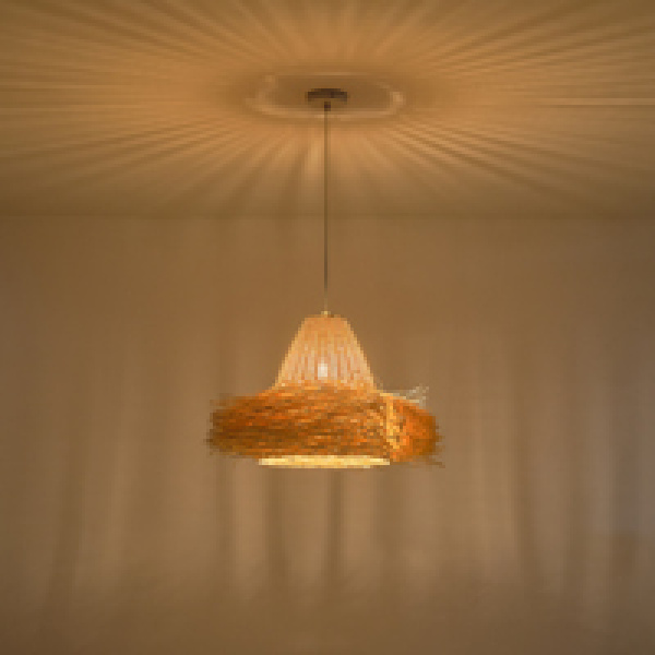 ΦΩΤΙΣΤΙΚΟ ΚΡΕΜΑΣΤΟ BAMBOO 1XE27 Max15w Φ560mm ARTE ILLUMINA SISAL - Image 3