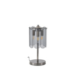 ΦΩΤΙΣΤΙΚΟ ΕΠΙΤΡΑΠΕΖΙΟ ΓΥΑΛΙ 3XE14 MAX 8W Φ200mm ΜΑΥΡΟ ARTE ILLUMINA MIRA - Image 2