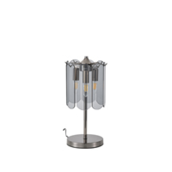 ΦΩΤΙΣΤΙΚΟ ΕΠΙΤΡΑΠΕΖΙΟ ΓΥΑΛΙ 3XE14 MAX 8W Φ200mm ΜΑΥΡΟ ARTE ILLUMINA MIRA - Image 2