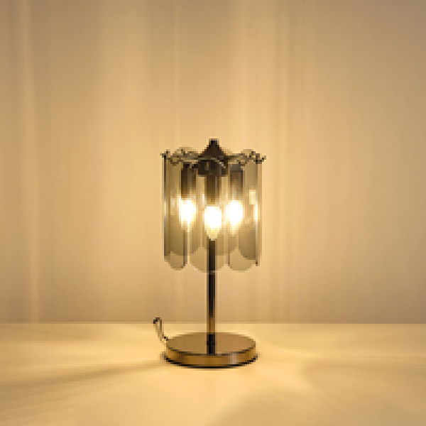 ΦΩΤΙΣΤΙΚΟ ΕΠΙΤΡΑΠΕΖΙΟ ΓΥΑΛΙ 3XE14 MAX 8W Φ200mm ΜΑΥΡΟ ARTE ILLUMINA MIRA - Image 3