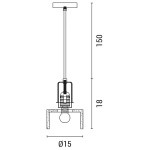 ΦΩΤΙΣΤΙΚΟ ΚΡΕΜΑΣΤΟ ΜΟΝΟ 1xΕ27 Max 15W  Φ150mm ΧΡΥΣΟ-ΜΑΥΡΟ ARTE ILLUMINA MARBLE - Image 3