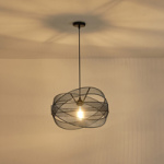 ΦΩΤΙΣΤΙΚΟ ΚΡΕΜΑΣΤΟ ΜΕΤΑΛΛΟ 1xΕ27 Max15w 250X250X1280mm ΜΑΥΡΟ ARTE ILLUMINA OGGI - Image 3