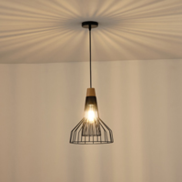 ΦΩΤΙΣΤΙΚΟ ΚΡΕΜΑΣΤΟ ΜΕΤΑΛΛΟ 1XE27 Max15w 260X260X1370mm ΜΑΥΡΟ ARTE ILLUMINA TASSEL - Image 3