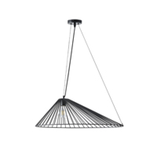 ΦΩΤΙΣΤΙΚΟ ΚΡΕΜΑΣΤΟ ΜΕΤΑΛΛΟ 1xΕ27 Max15w 600X390X1300Dmm ΜΑΥΡΟ ARTE ILLUMINA RAY - Image 2