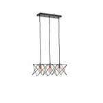 ΦΩΤΙΣΤΙΚΟ ΚΡΕΜΑΣΤΟ ΜΕΤΑΛΛΟ 3ΦΩΤΟ 3XE27 Max15w 517X175X1240mm ΜΑΥΡΟ ARTE ILLUMINA BRAWCK - Image 2