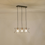 ΦΩΤΙΣΤΙΚΟ ΚΡΕΜΑΣΤΟ ΜΕΤΑΛΛΟ 3ΦΩΤΟ 3XE27 Max15w 517X175X1240mm ΜΑΥΡΟ ARTE ILLUMINA BRAWCK - Image 3