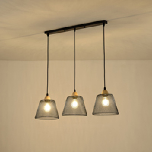 ΦΩΤΙΣΤΙΚΟ ΚΡΕΜΑΣΤΟ ΜΕΤΑΛΛΟ 3ΦΩΤΟ 3XE27 Max15w 370X370X1260mm ΜΑΥΡΟ ARTE ILLUMINA NET - Image 3