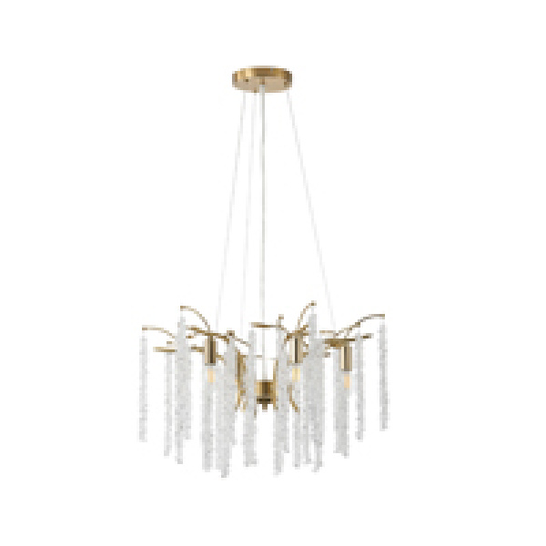 ΦΩΤΙΣΤΙΚΟ ΚΡΕΜΑΣΤΟ ΜΕΤΑΛΛΟ-ΔΙΑΦΑΝΕΣ ΓΥΑΛΙ 6ΦΩΤΟ 6XE14 ΜΑΧ 8W Φ590mm ARTE ILLUMINA DYNASTY - Image 2