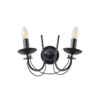 ΑΠΛΙΚΑ TOIXOY ΜΕΤΑΛΛΙΚΗ ΔΙΑΦΑΝΕΣ ΓΥΑΛΙ 2XE27 Max15w 320X300mm ΜΑΥΡO ARTE ILLUMINA VAULT - Image 2