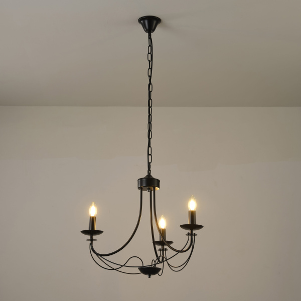 ΦΩΤΙΣΤΙΚΟ ΚΡΕΜΑΣΤΟ ΜΕΤΑΛΛΟ 3ΦΩΤΟ 3XE27 Max15w 470X600mm ΜΑΥΡΟ ΔΙΑΦΑΝΕΣ ΓΥΑΛΙ ARTE ILLUMINA VAULT - Image 3