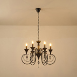 ΦΩΤΙΣΤΙΚΟ ΚΡΕΜΑΣΤΟ ΜΕΤΑΛΛΟ-ΔΙΑΦΑΝΕΣ ΓΥΑΛΙ 6ΦΩΤΟ 6XE27 Max15w 500X720mm ARTE ILLUMINA KRISTALLO - Image 3