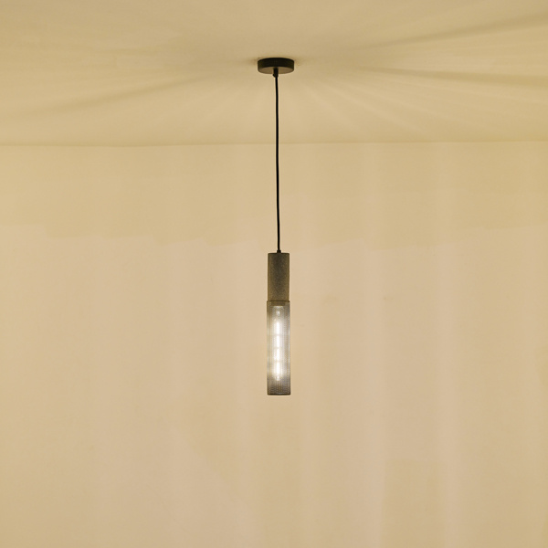 ΦΩΤΙΣΤΙΚΟ ΚΡΕΜΑΣΤΟ TΣΙΜΕΝΤΟ-ΜΕΤΑΛΛΟ 1xΕ27 Max15w 655X655X380mm ΜΑΥΡΟ ARTE ILLUMINA SCOURO - Image 3