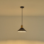 ΦΩΤΙΣΤΙΚΟ ΚΡΕΜΑΣΤΟ RUBBER WOOD-ΤΣΙΜΕΝΤΟ 1xΕ27 Max15w 250X250X180mm ΜΑΥΡΟ ARTE ILLUMINA GESSO - Image 3