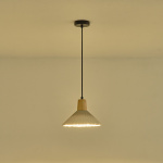 ΦΩΤΙΣΤΙΚΟ ΚΡΕΜΑΣΤΟ RUBBER WOOD-ΤΣΙΜΕΝΤΟ 1xΕ27 Max15w 250X250X180mm ΧΑΚΙ ARTE ILLUMINA GESSO - Image 3