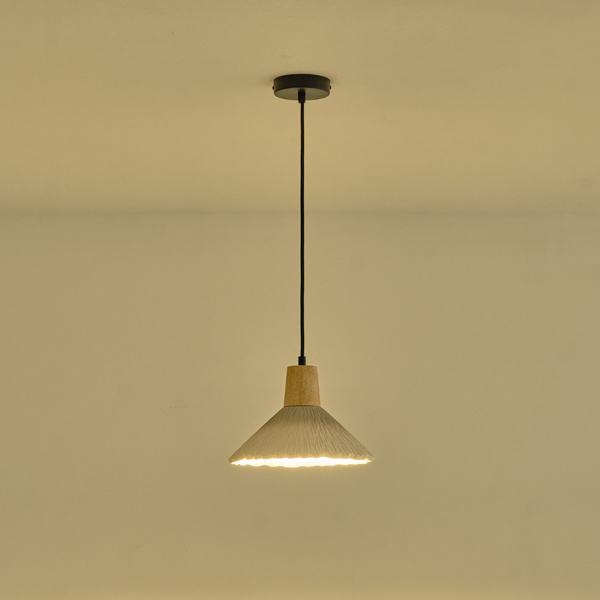 ΦΩΤΙΣΤΙΚΟ ΚΡΕΜΑΣΤΟ RUBBER WOOD-ΤΣΙΜΕΝΤΟ 1xΕ27 Max15w 250X250X180mm ΧΑΚΙ ARTE ILLUMINA GESSO - Image 3