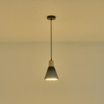 ΦΩΤΙΣΤΙΚΟ ΚΡΕΜΑΣΤΟ RUBBER WOOD-ΤΣΙΜΕΝΤΟ 1xΕ27 Max15w 160X160X220mm ΜΑΥΡΟ ARTE ILLUMINA GESSO - Image 3