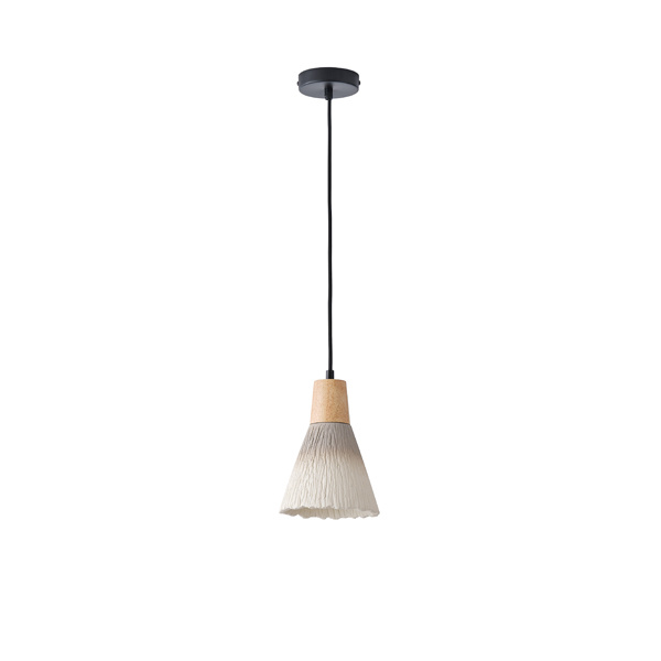 ΦΩΤΙΣΤΙΚΟ ΚΡΕΜΑΣΤΟ RUBBER WOOD-ΤΣΙΜΕΝΤΟ 1xΕ27 Max15w 160X160X220mm ΧΑΚΙ ARTE ILLUMINA GESSO - Image 2