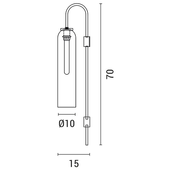 ΑΠΛΙΚΑ ΤΟΙΧΟΥ 1XE27 MAX 40W 10X70 SMOKY-ΧΡΥΣΟ ARTE ILLUMINA CALLIOPE - Image 3