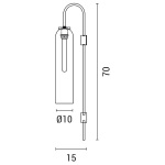 ΑΠΛΙΚΑ ΤΟΙΧΟΥ 1XE14 MAX 8W 10X70 ΠΡΑΣΙΝΟ-ΧΡΥΣΟ ARTE ILLUMINA CALLIOPE - Image 3